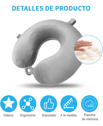 Almohada De Viaje, Almohada Cervical De Espuma Viscoelástica