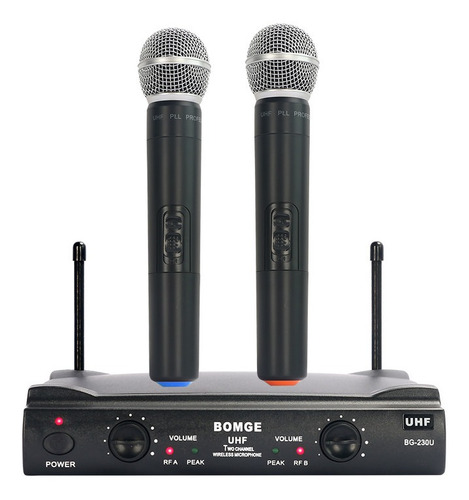 Bunge 2 Microfonos Inalambricos Uhf Doble Canal 230u