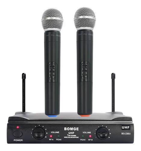 comprar Bunge 2 Microfonos Inalambricos Uhf Doble Canal 230u