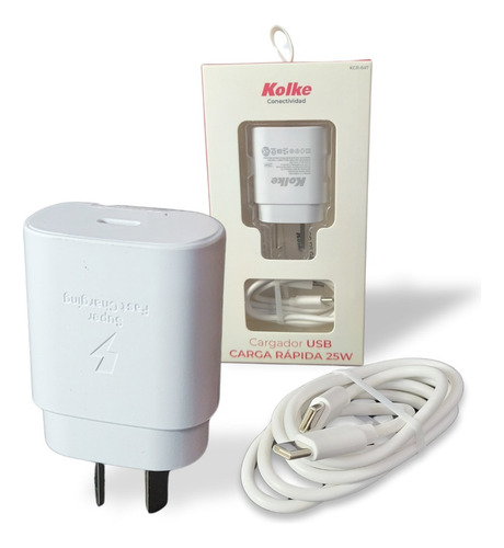 Cargador Tipo C 25w Para Samsung A05 A06 A15 A16 A35 S25 Color Blanco