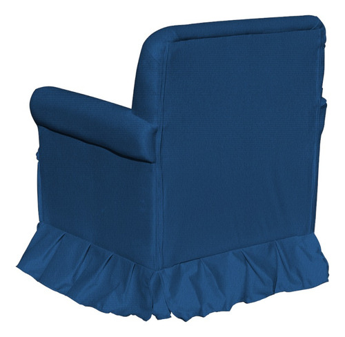 Poltrona Laura Para Quarto Amamentação Com Balanço Suede Cor Azul-marinho