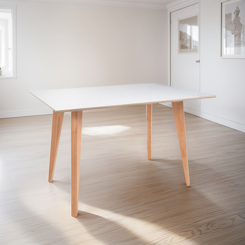 Mesa Comedor Blanca Escandinava Nordica Madera 120 X 80 Cm Blanco