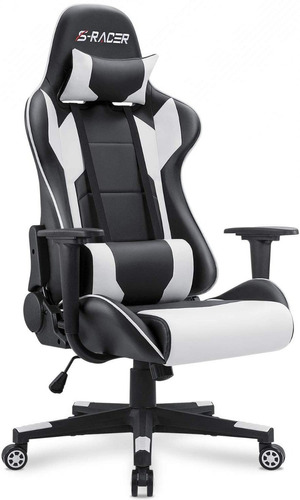 Silla Gamer Escritorio Homall Blanco Ergonómica Reclinable 