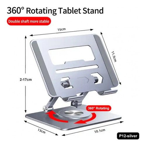 Suporte De Mesa 360° Para Notebook Tablet Dobrável Alumínio