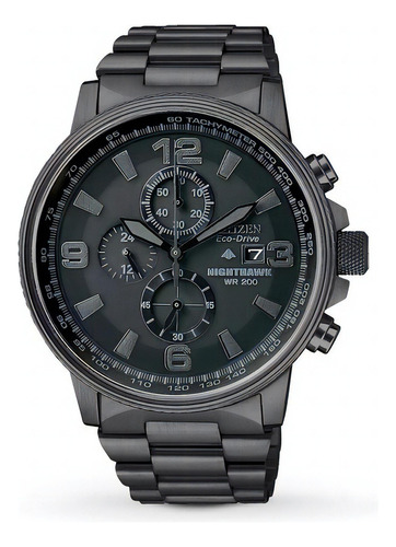 Reloj Citizen Eco Drive Nighthawk (coleccionista) ca0295-58e Color de correa gris Color del bisel gris Color de fondo gris