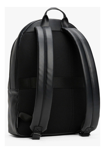Mochila Negra Granulada Con Monogramas Hombre Tommy Hilfiger