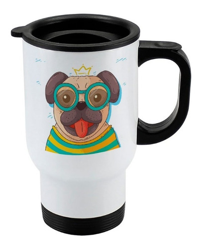 Mug Termico De Viaje Perrito Pug