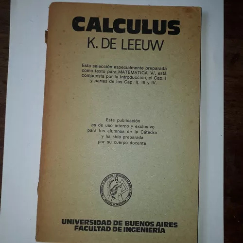Calculus K. De Leeuw