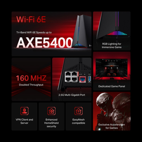 Router Gaming Wi-fi 6e Axe5400 Multi-gigabit Archer Gxe75