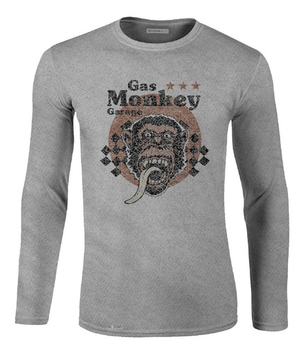 Camiseta Manga Larga Camibuso Gas Monkey Garage Logo Ikl