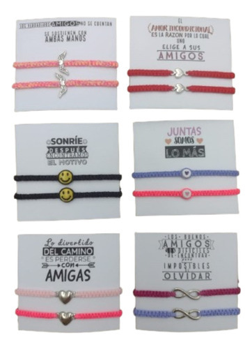 Pulseras Para Parejas Compartir Amistad  Por Mayor X 6 Par 