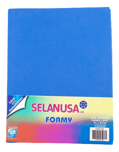Foamy Tamaño Carta Liso 24 Pzas Manualidad Selanusa Color Azul Rey