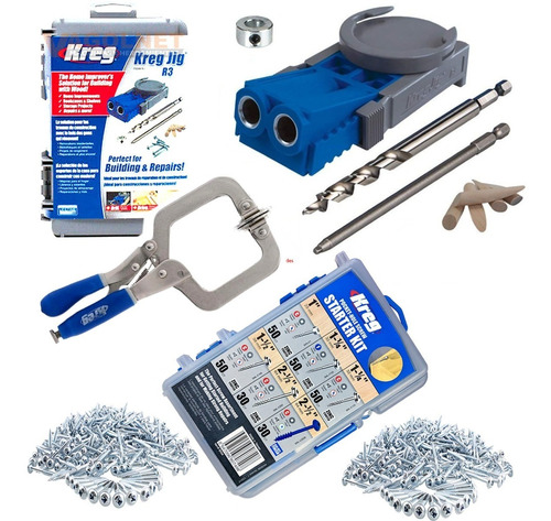 Kreg Jig R3 Int + Pinza + Kit Tornillos Start 260 Unid Promo