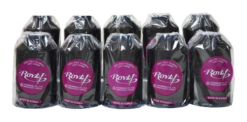 Imagen 1 de 4 de Hilo Negro Royal 120/2 Para Bordado, Paq. De 10 Hilos