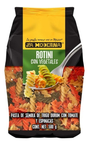 5 Pzas Sopa De Pasta La Moderna Rotini Con Vegetales 500 G