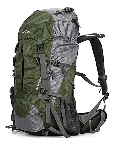 Mochila Para Senderismo, Cubierta De Lluvia - 50 L Verde. 