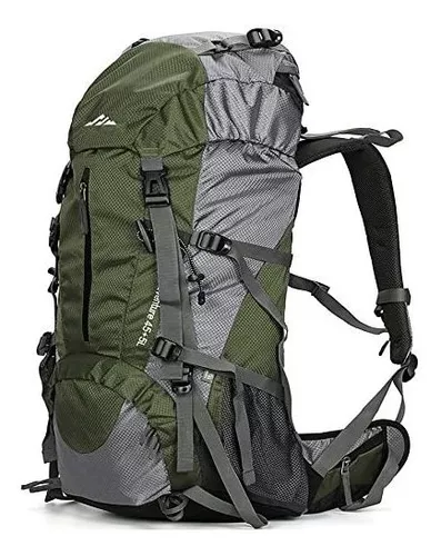 Mochila Senderismo Verde Impermeable 50l + Cubierta Lluvia