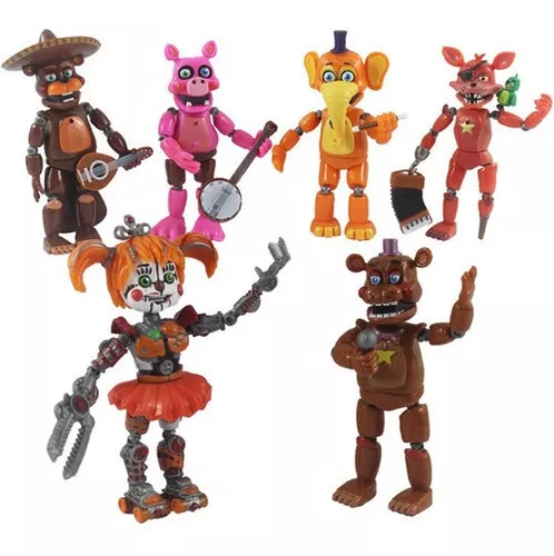 Kit 6 Bonecos Animatronics Five Nights At Freddy's Fnaf em