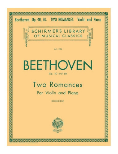 2 Romances Para Violín Y Piano Op.40 And 50/ Two Romances.