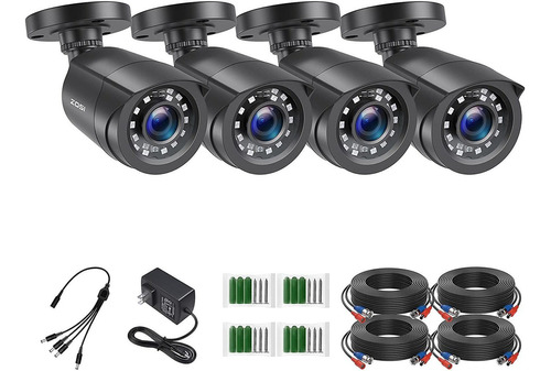 Cámara De Seguridad Zosi 20 Mp Hd 1080p 1920tvl Bullet Para Color 4cameras