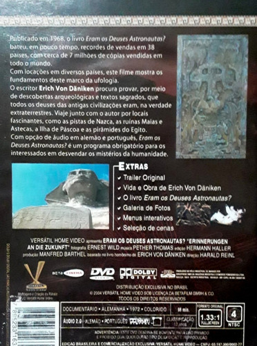 Dvd Eram Os Deuses Astronautas? Edição Com Arte Interna Novo