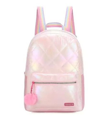 Mochila Urbana Mujer Trendy Tela Metalizada Tornasol