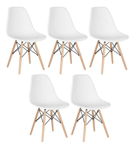 5 Cadeiras Charles Eames Eiffel Dsw Clara Branco