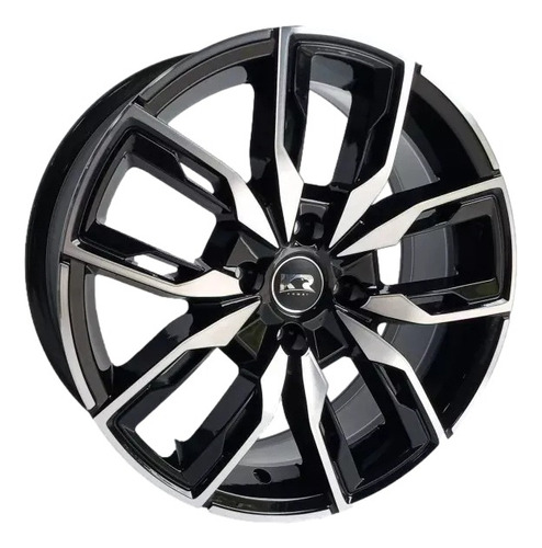 Jogo De Rodas Aro 17 Esportiva Kr K67 4x100 + Bicos Cor Preto Diamantado