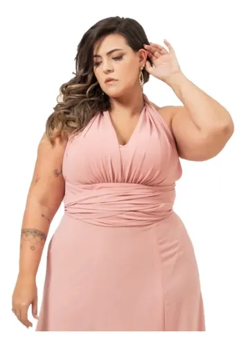 Vestido Para Madrinha De Batizado Plus Size | MercadoLivre 📦