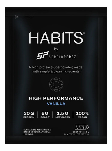 Habits Proteína Vegana Probioticos 15 Sachets De 30.5gr Sabor Vainilla