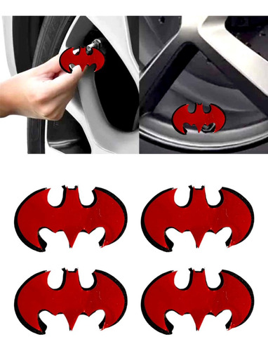 Tapon Valvula De Aire Logotipo Batman Color A Elegir 4pz