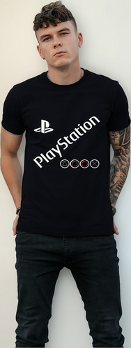 Playera Play Videojuego Camiseta Hombre Blanca Negra