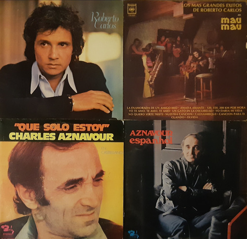 4 Discos Vinilo Roberto Carlos / Charles Aznavour Impecables