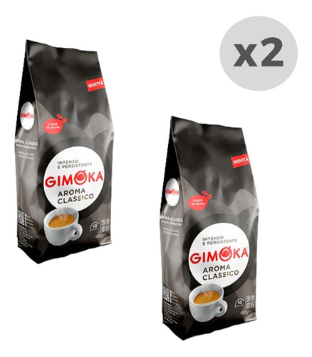 Café Tostado En Granos Gimoka Classico 1kg X 2