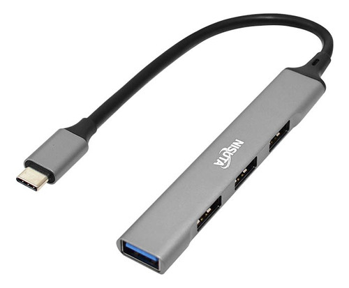 Hub Usb C Nisuta Ns-uh044c Aluminio 3 Usb 2.0 + 1 Usb 3.0 *