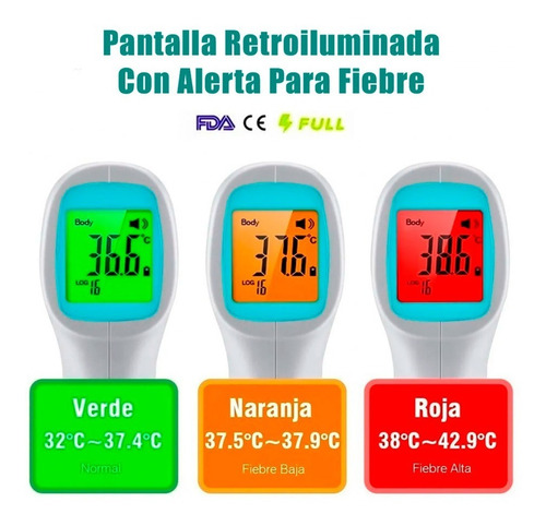 Termómetro Infrarrojo Digital | Frente Y Corporal Uso Médico