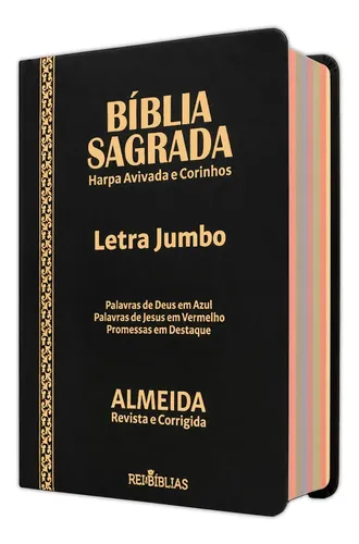 Bíblia Sagrada Letra Jumbo - Luxo Preta, De João Ferreira De Almeida. Editora Cpp, Capa Dura, Revista E Corrigida