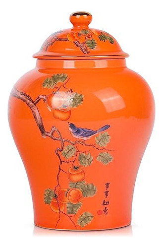 Tarro De Jengibre Chino Con Tapa Estilo Antiguo Chinoiserie,