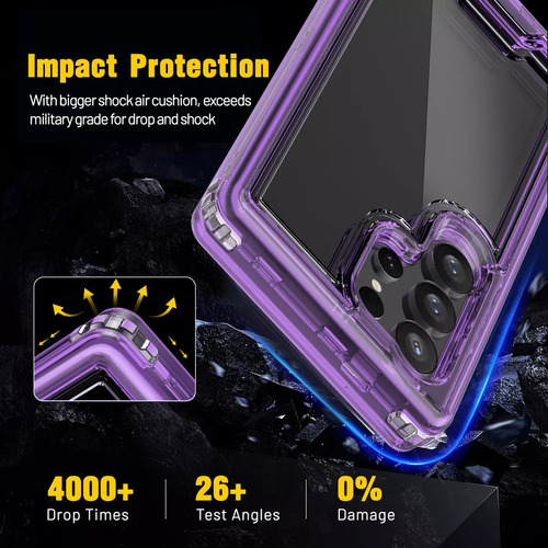 Funda Para Oppo Uso Rudo 3 En 1 Grado Militar Antigolpes Lila Oppo Reno 12 5g