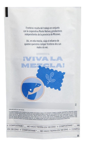 Yerba Mate Con Palos Sabor Menta & Jengibre 250g Frontera