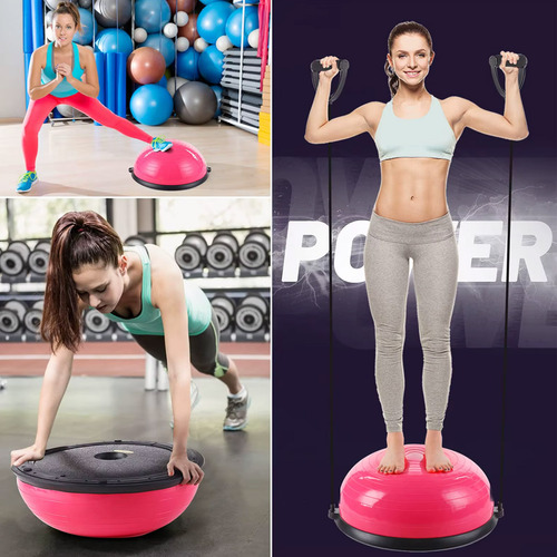 Bola Bosu Com Elastico Yoga Pilates Academia Reabilitaçao