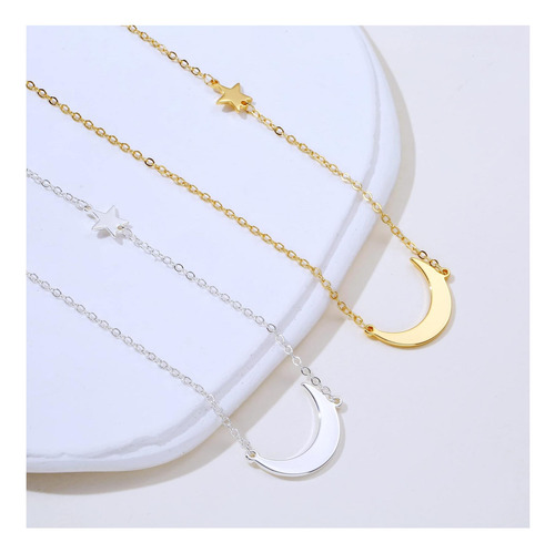 Ascomy Dainty Gold Moon De 14 Quilates Y Colgantes De Estrel