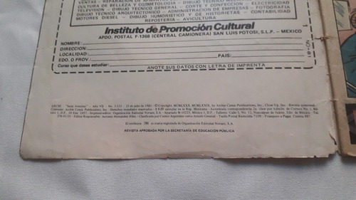 Historieta Archie * Serie Avestruz * Nº 3-133 Español Nova