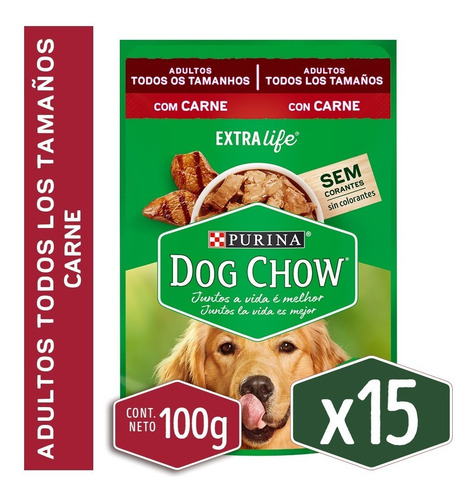 Imagen 2 de 10 de Pack Dog Chow® Adulto Carne 100g