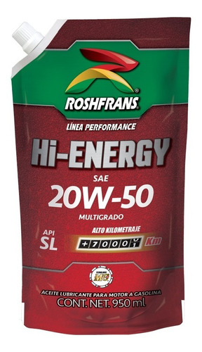 Aceite Lubricante Mineral 20w50 Roshfrans Sl Roshpack