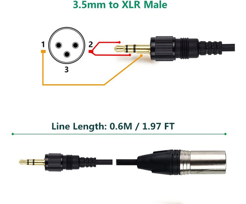 Bloqueo De Cable De Micrófono Xlr Universal De 35 Mm, Con 3