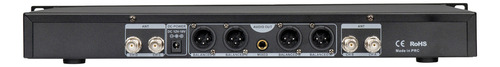 Microfonos Gc Gc04t Inalambricos 4 Canales Cintillo Y Solapa Color Negro