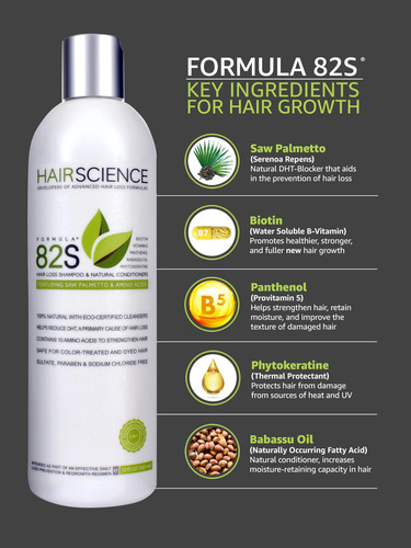 Hair Science Formula 82s | Hair Loss Shampoo With Natural Co