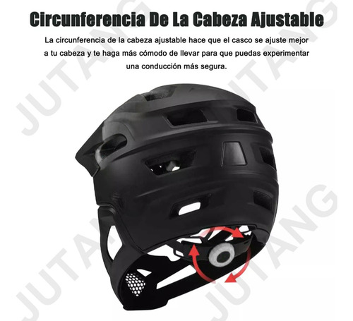 Jutang Casco De Bicicleta De Montaña Ajustable, Visera Extraíble,, Transpirable Y Ligero, Ideal Para Ciclismo Urbano Y De Montaña Soporte Barbilla Desmontable Blanco