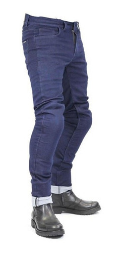 Pantalon Protecciones Moto Desmontable Jean Fourstroke Navy